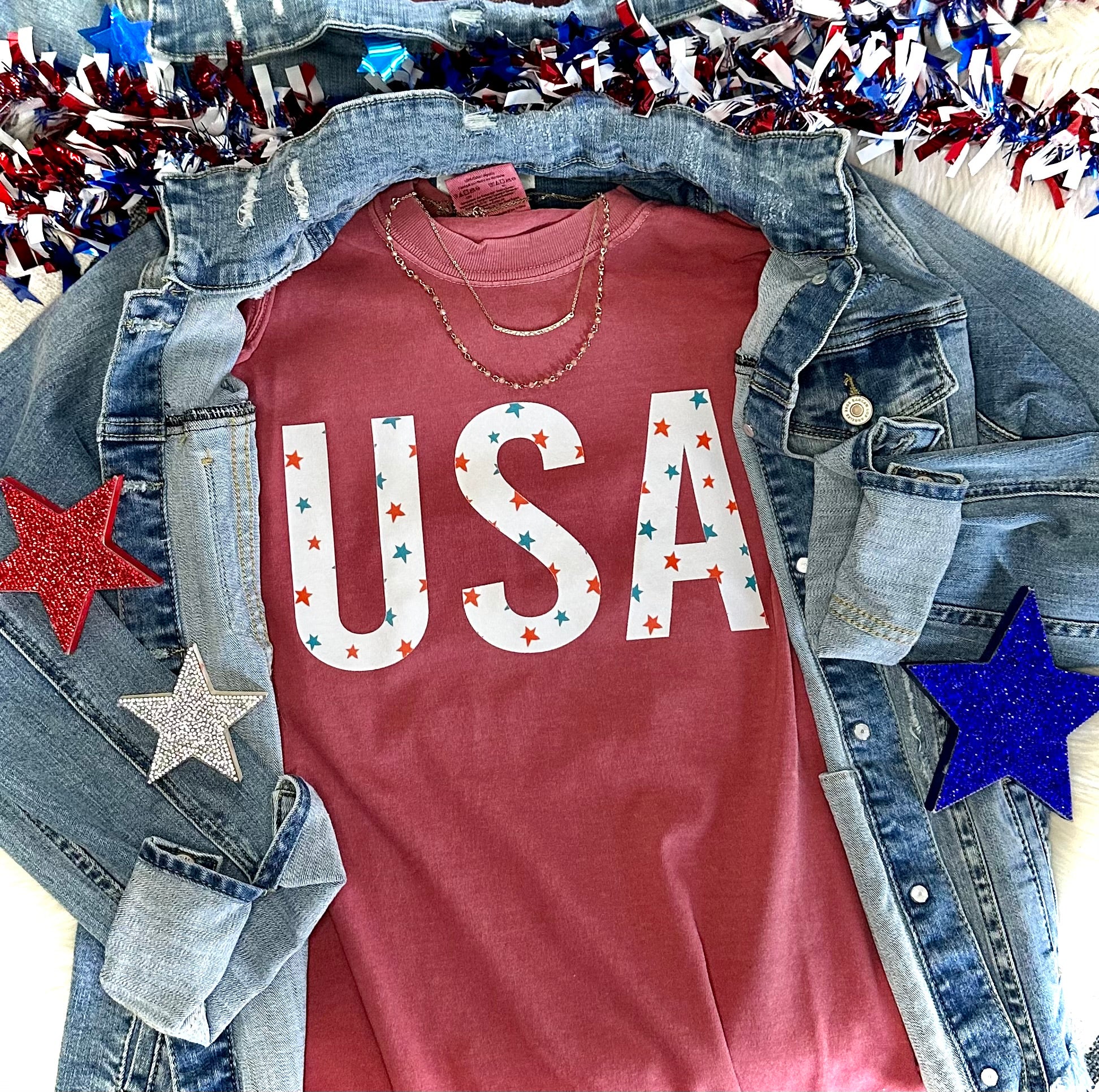 BASIC STAR USA - CRIMSON TEE