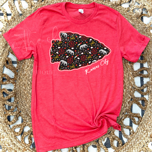 OPTOMETRY THEMED ARROWHEAD - RED TEE