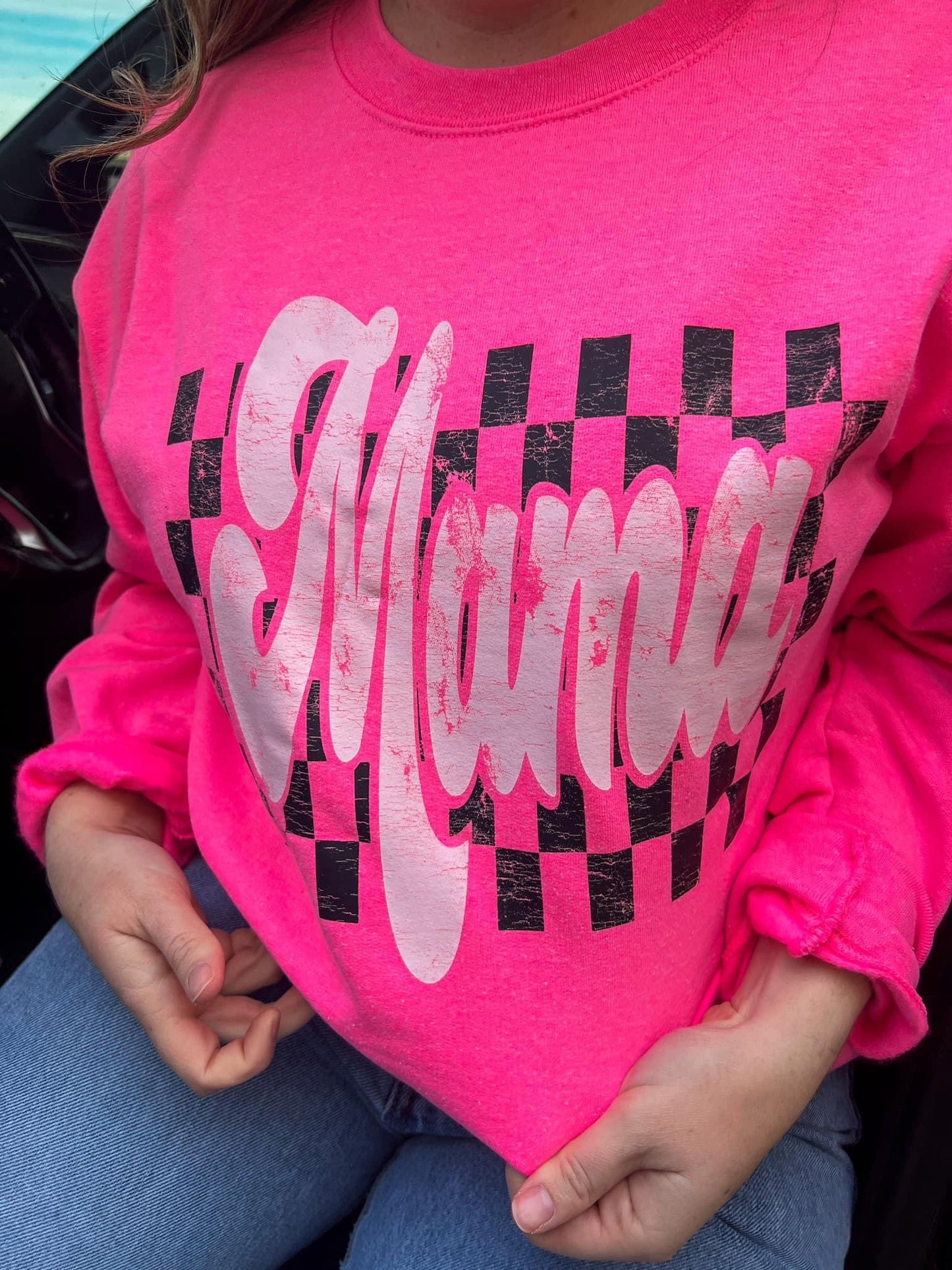 RETRO CHECKERED MAMA - HELICONIA CREWNECK