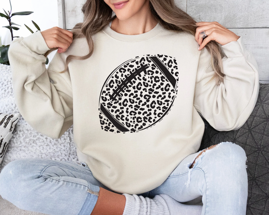 SIMPLE LEOPARD FOOTBALL - SAND CREWNECK