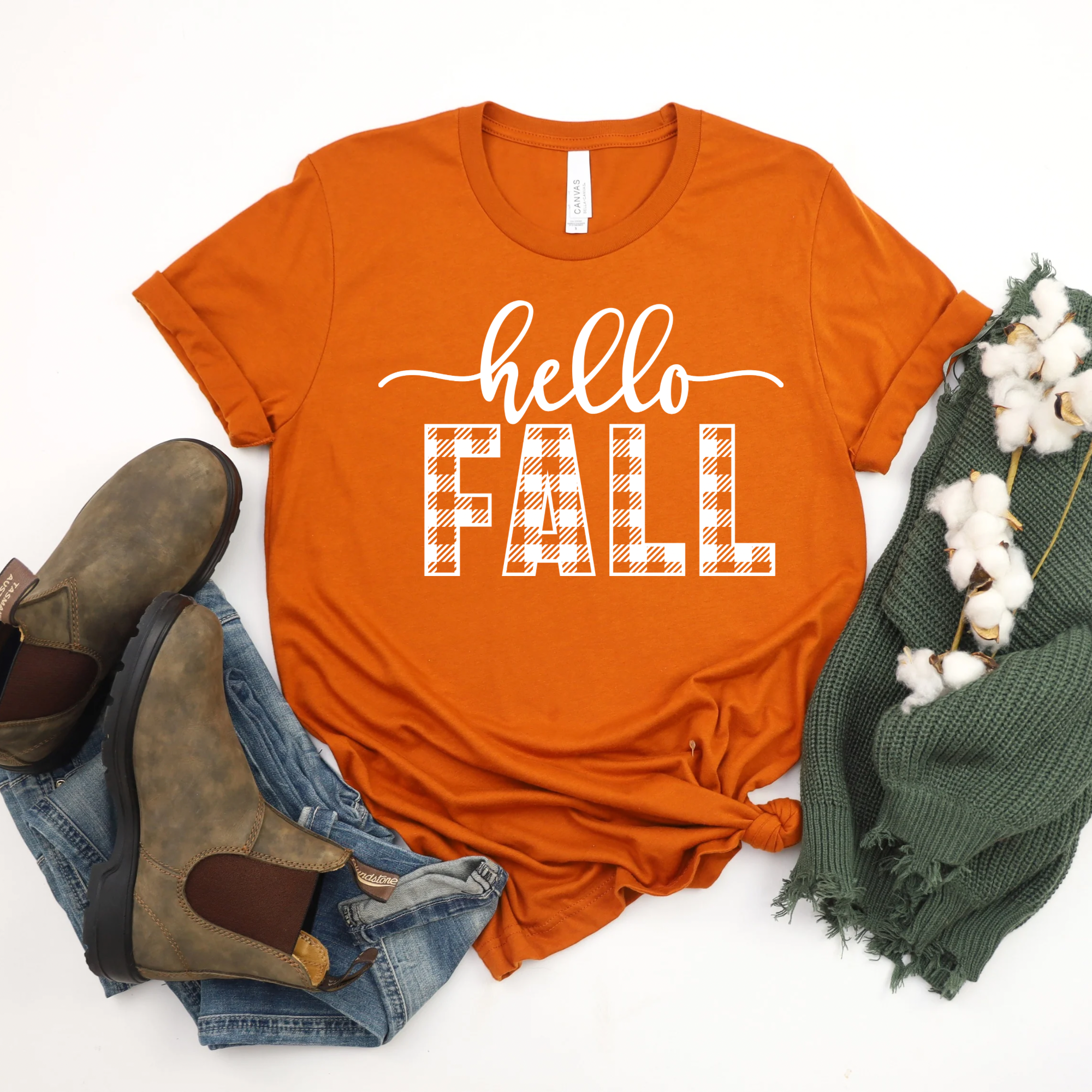 HELLO FALL - HEATHER AUTUMN TEE