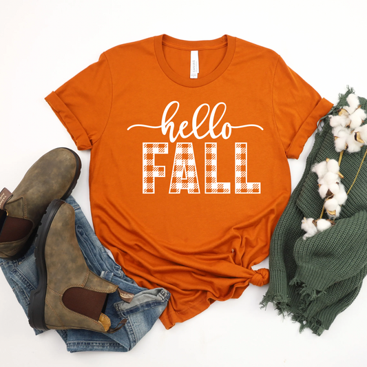 HELLO FALL - HEATHER AUTUMN TEE