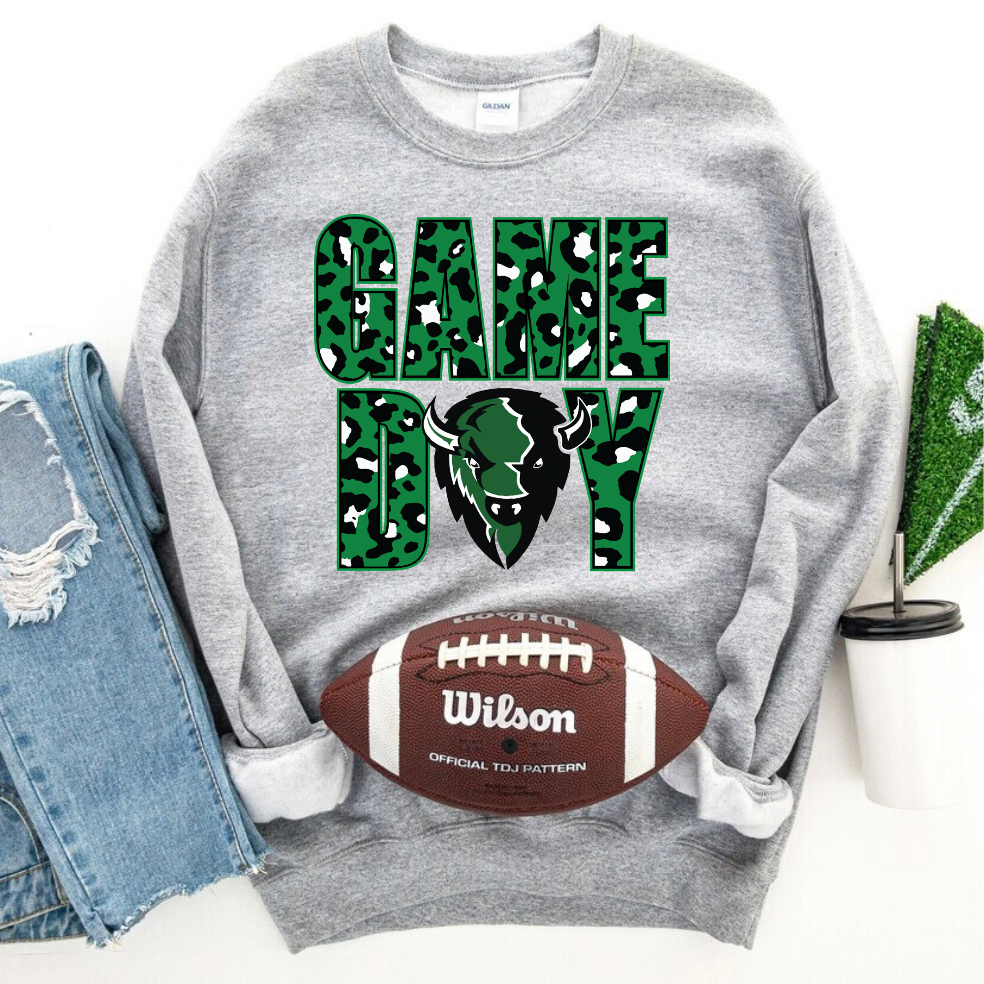 Thunder Leopard Game Day Grey Crewneck