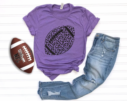 SIMPLE LEOPARD FOOTBALL - PURPLE TEE