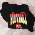 Kansas City Football Red, White, Yellow Ombre Black Crewneck