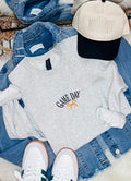 Embroidered Dainty Game Day - Ash Crewneck