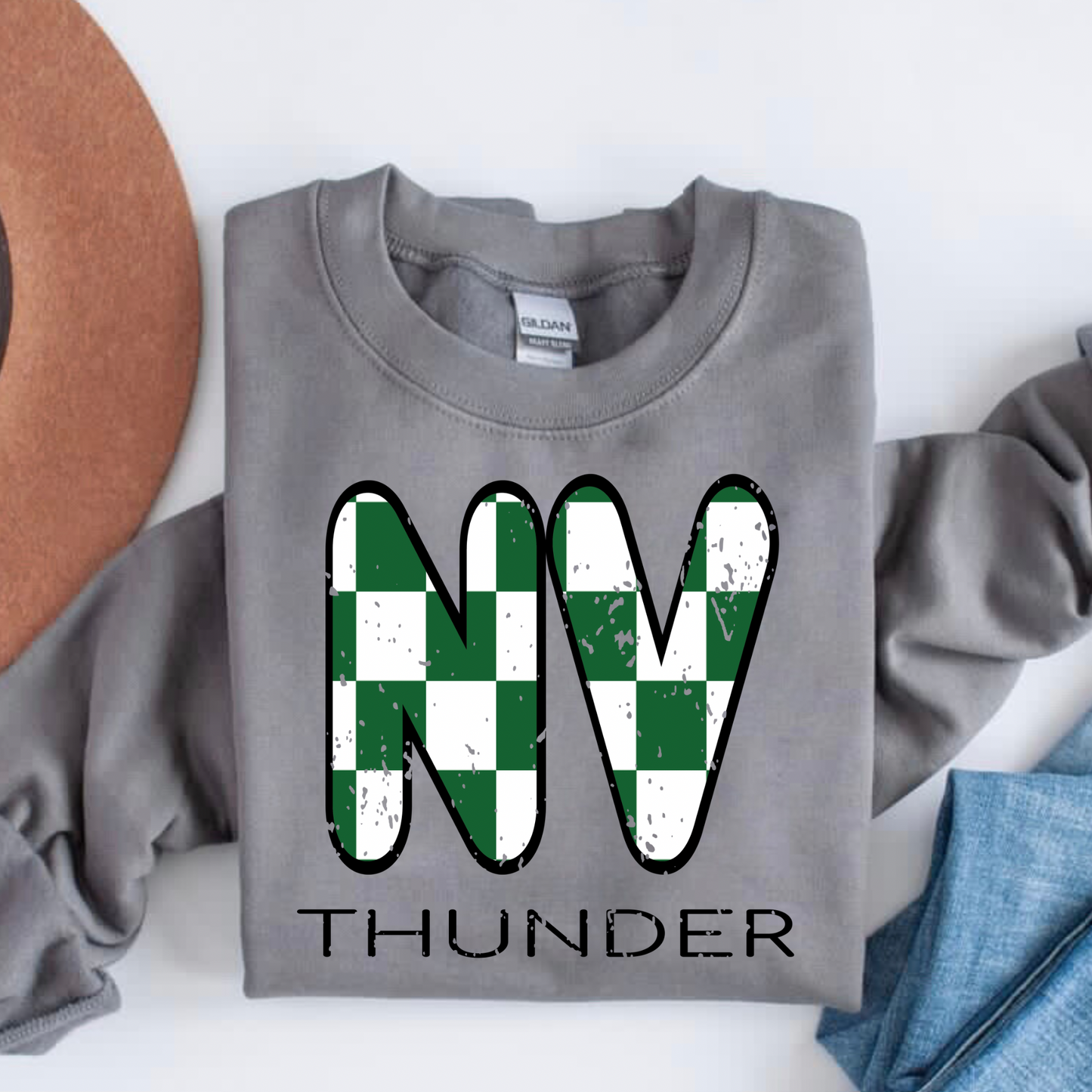 Checkered NV Thunder Charcoal Crewneck