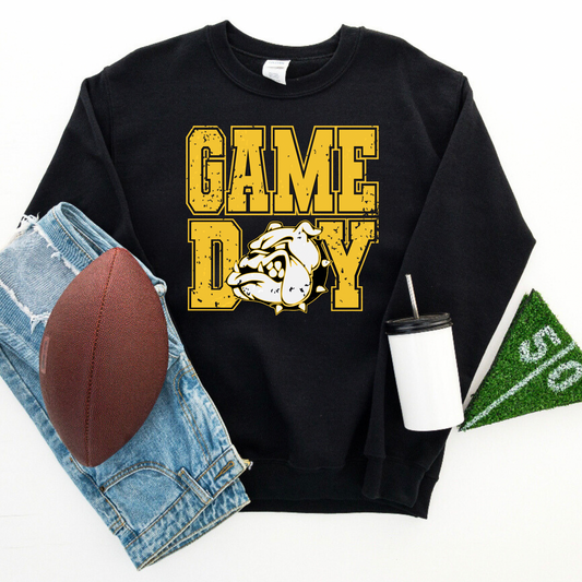 Stanberry Bulldogs Distressed Game Day Black Crewneck