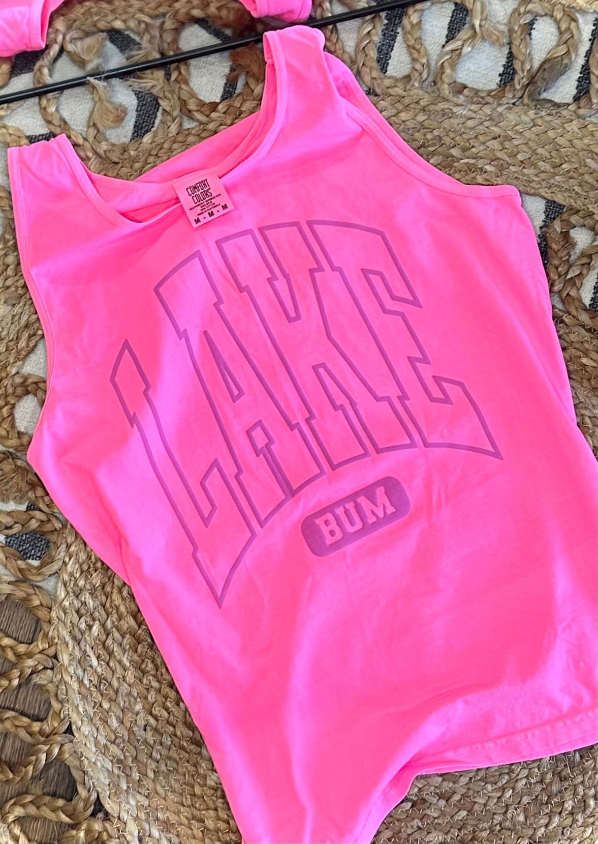 Puff Lake Bum - Neon Pink Tank Top