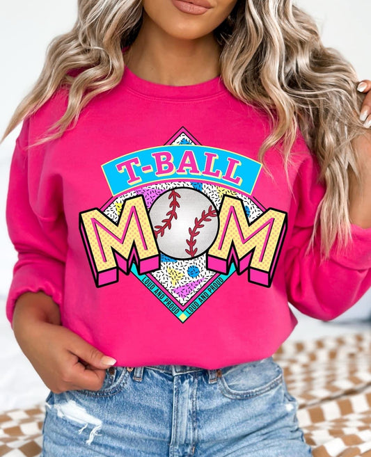 T-Ball Mom Pink Crewneck