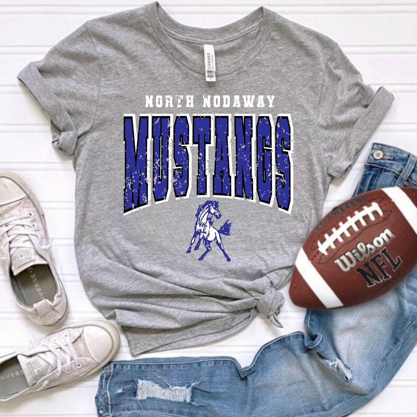 North Nodaway Mustangs Distressed Tee