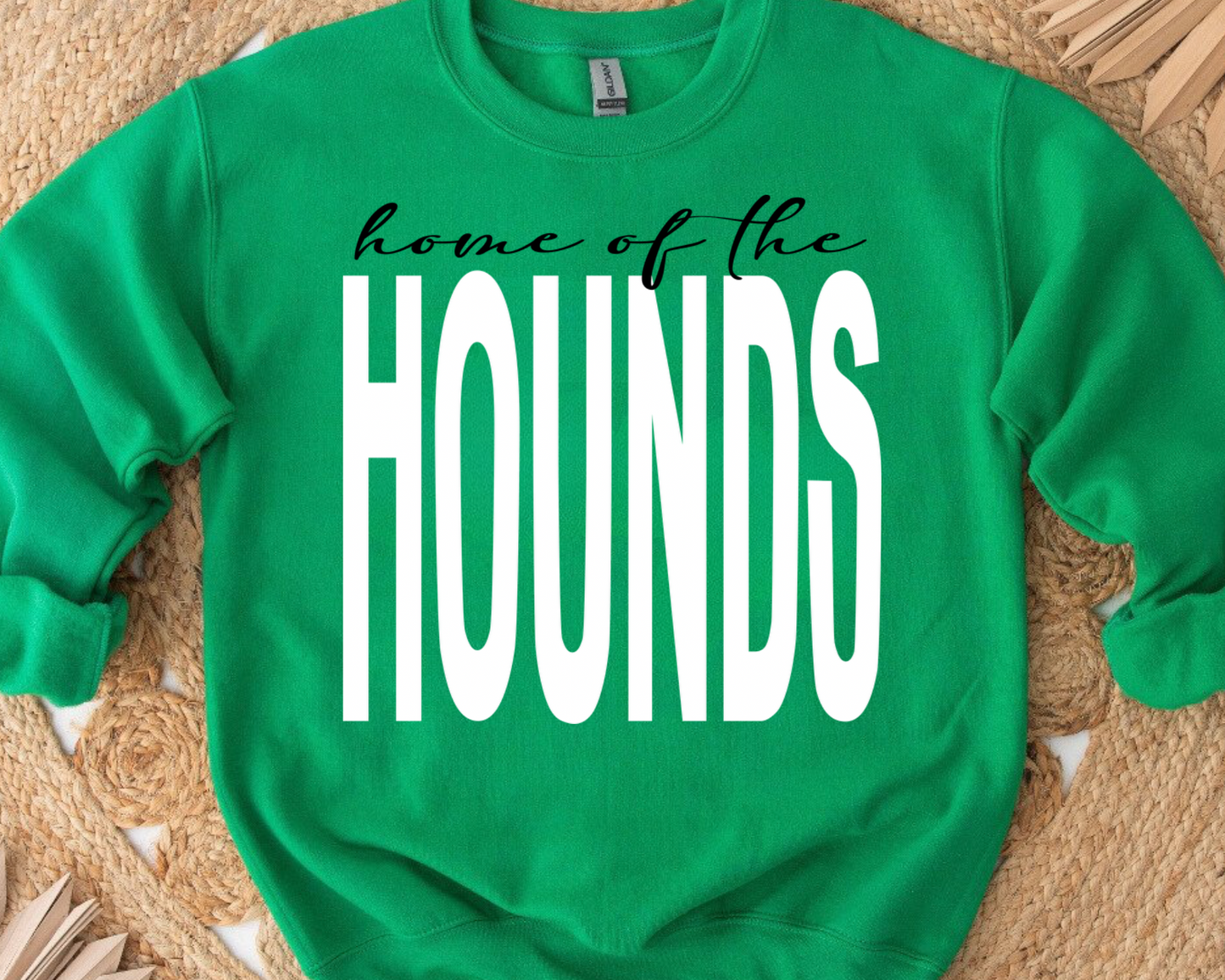 Home of the Hounds Green Crewneck