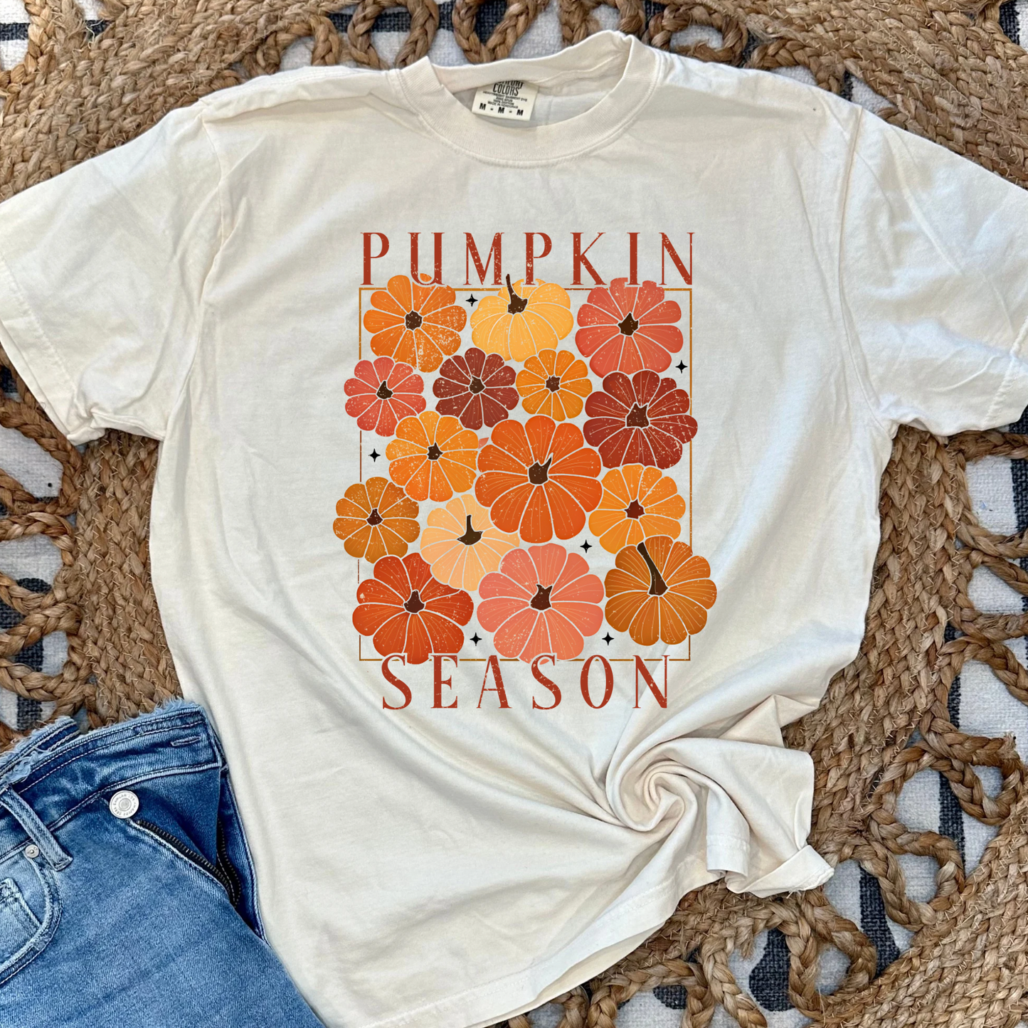 PUMPKIN SEASON COLLAGE - IVORY TEE