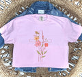 FLORAL CROSS - PINK TEE