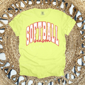 DISTRESSED SOFTBALL SEASON - LEMON TEE