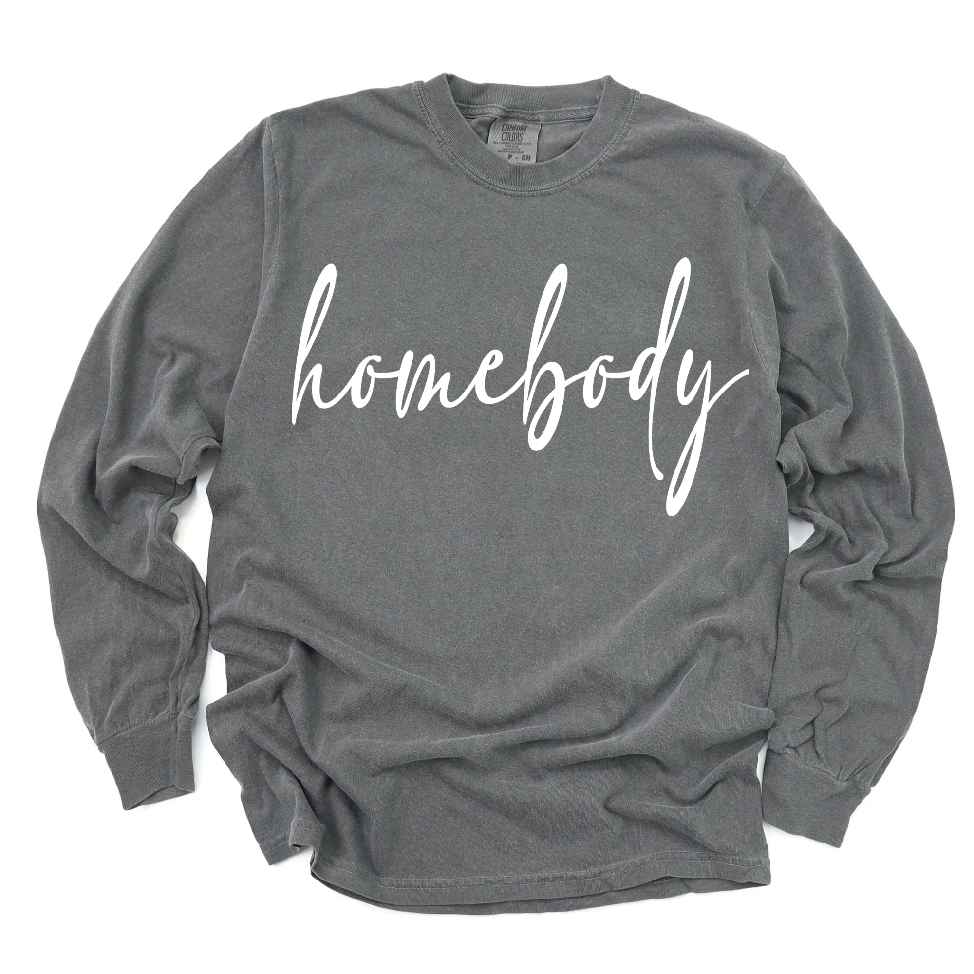 Homebody Script Pepper Longsleeve Tee