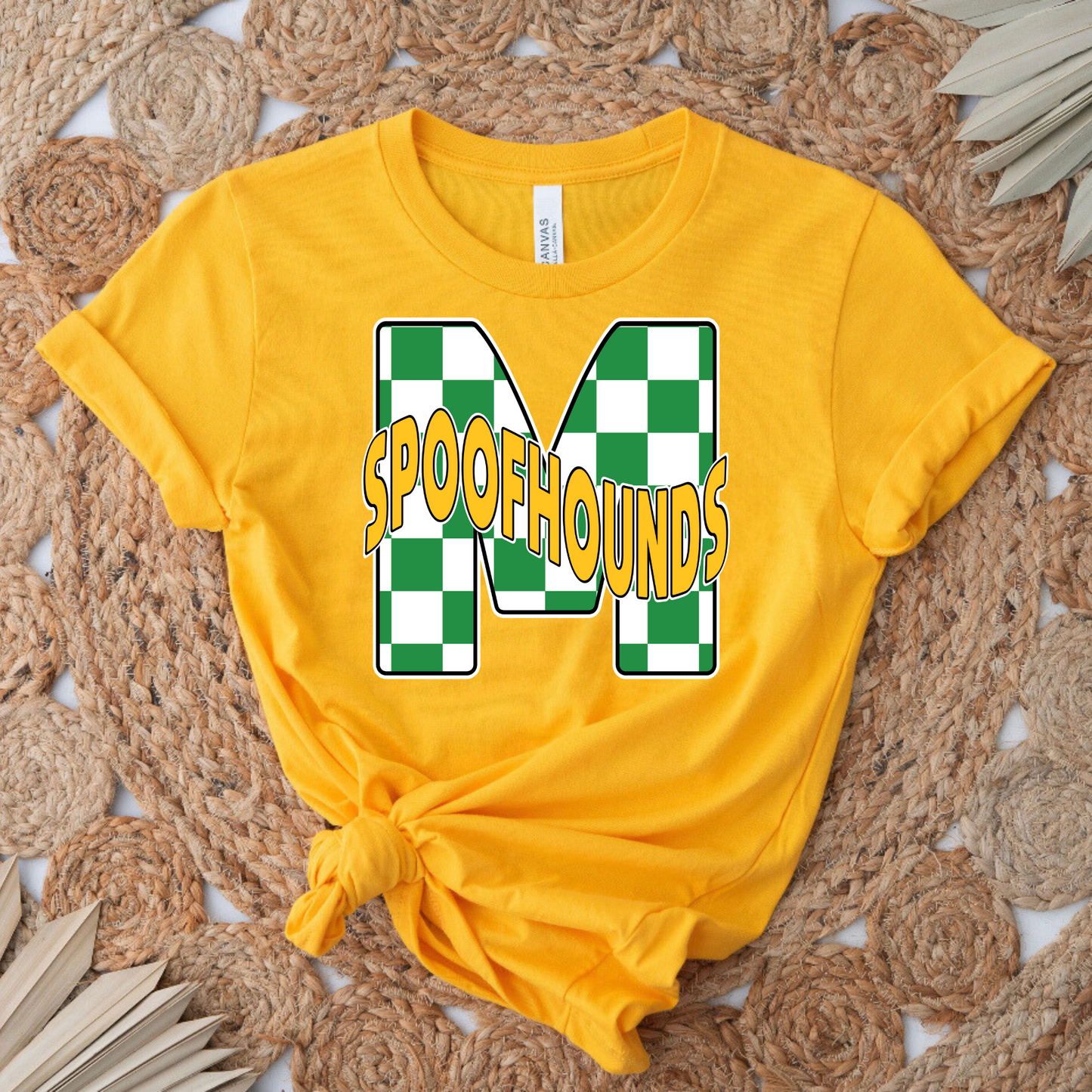 Maryville Spoofhounds Checkered Gold Tee