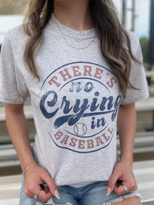 There's No Crying in Baseball Ash Gildan Tee