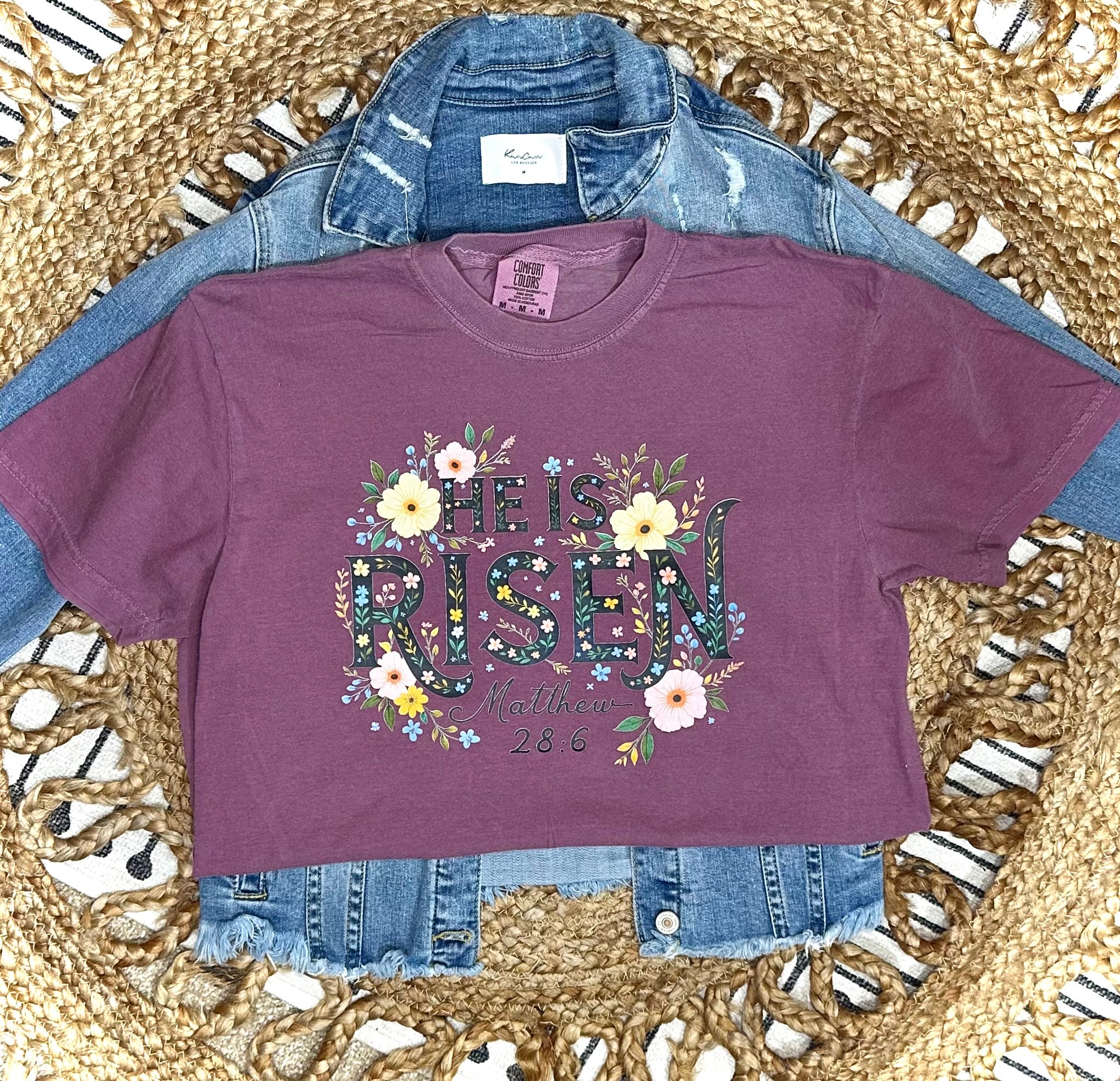 HE IS RISEN - BERRY TEE