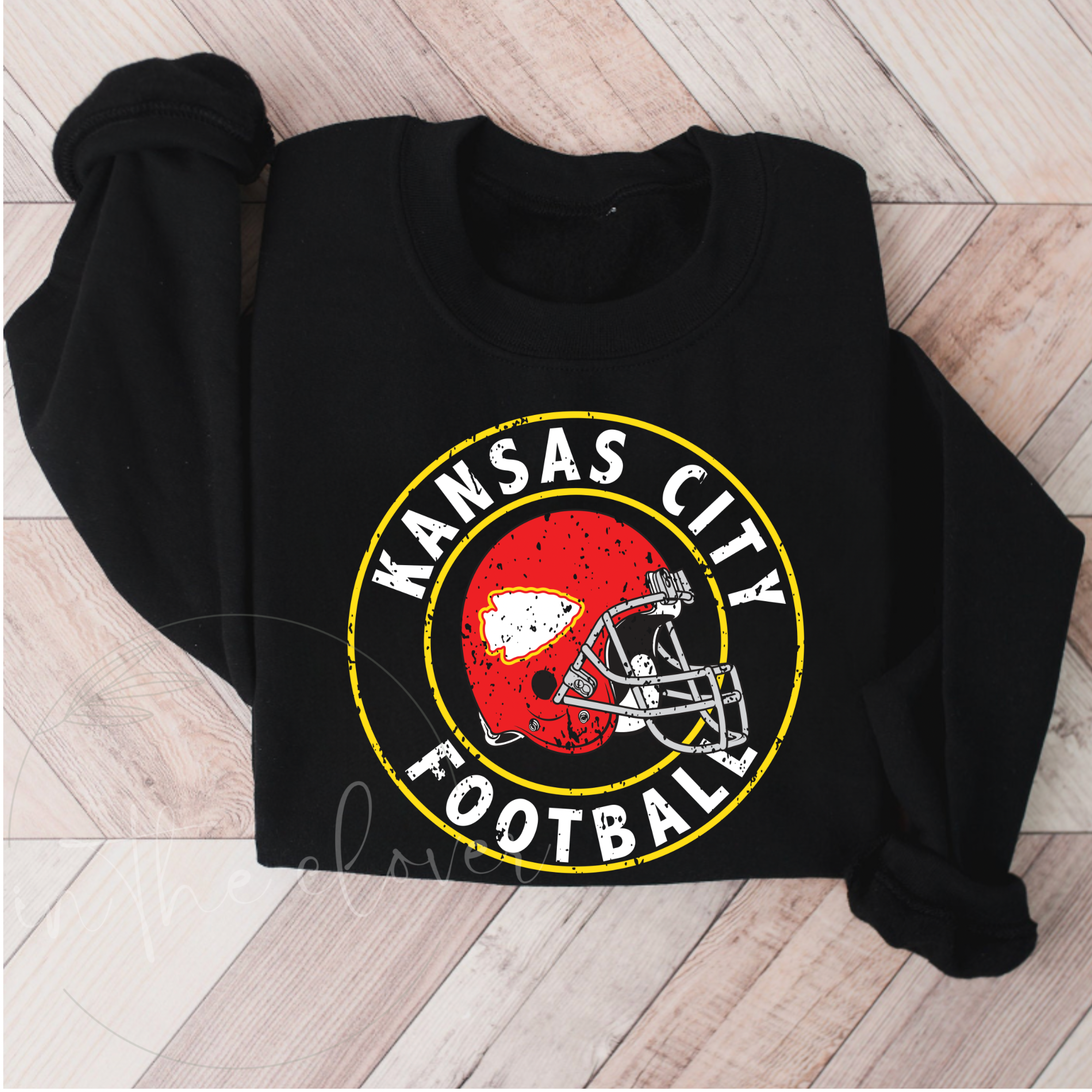 Kansas City Circle Black Crewneck
