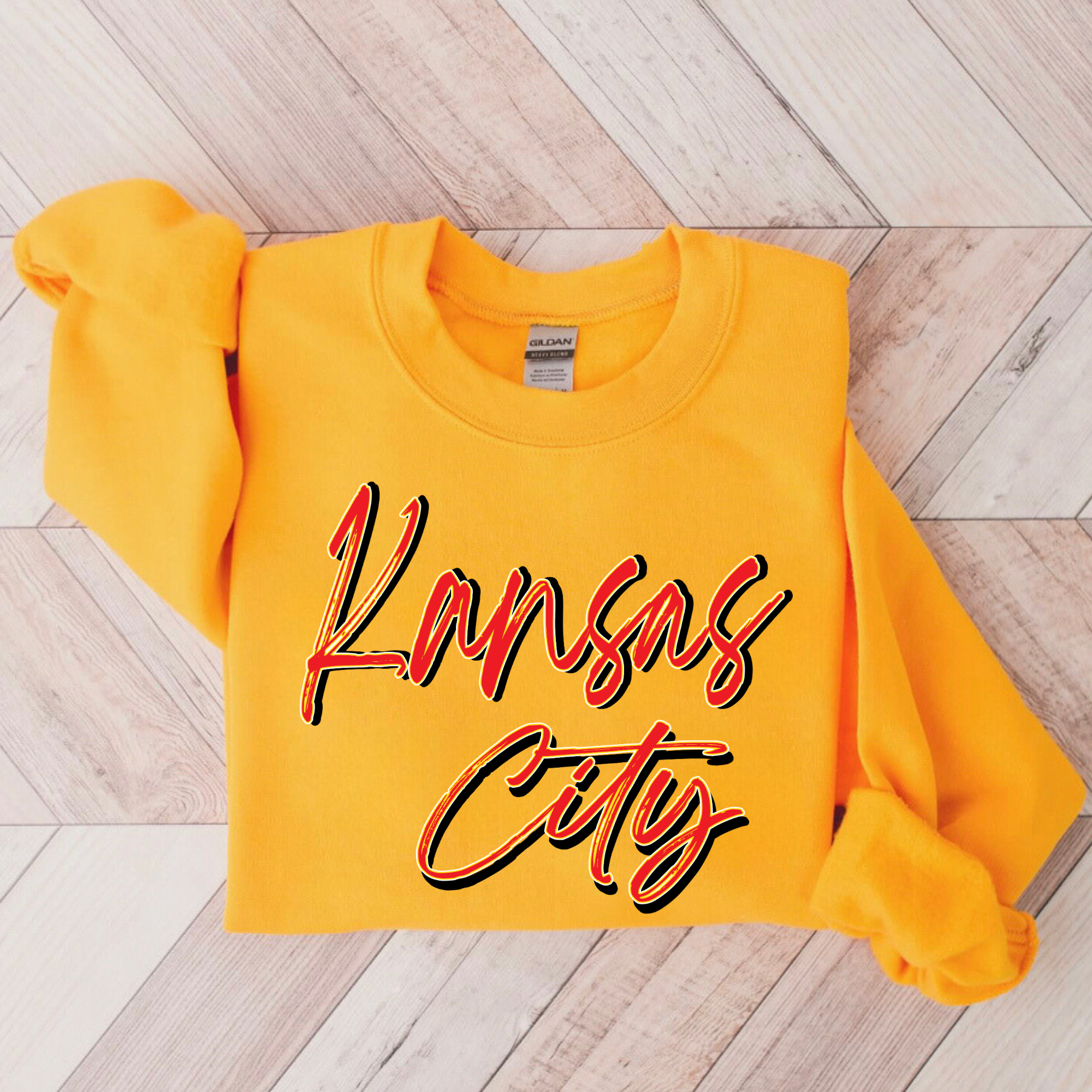 Kansas City Script Gold Crewneck