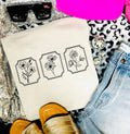 DAINTY FLORAL STAMPS - OFF WHITE TEE