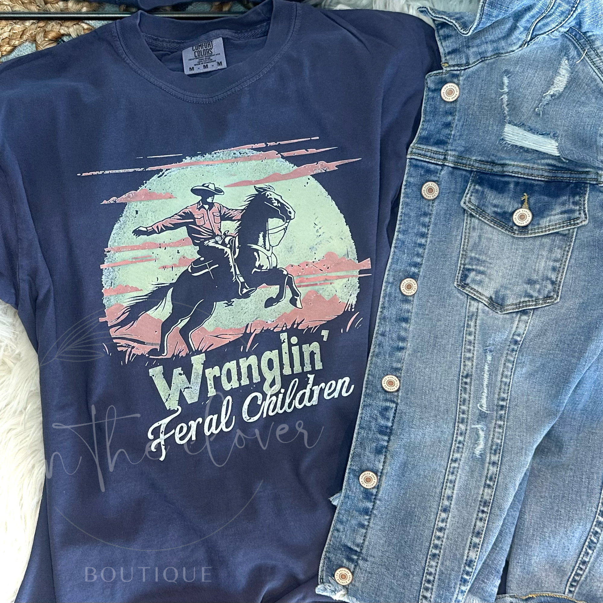 WRANGLING FERAL CHILDREN - NAVY TEE