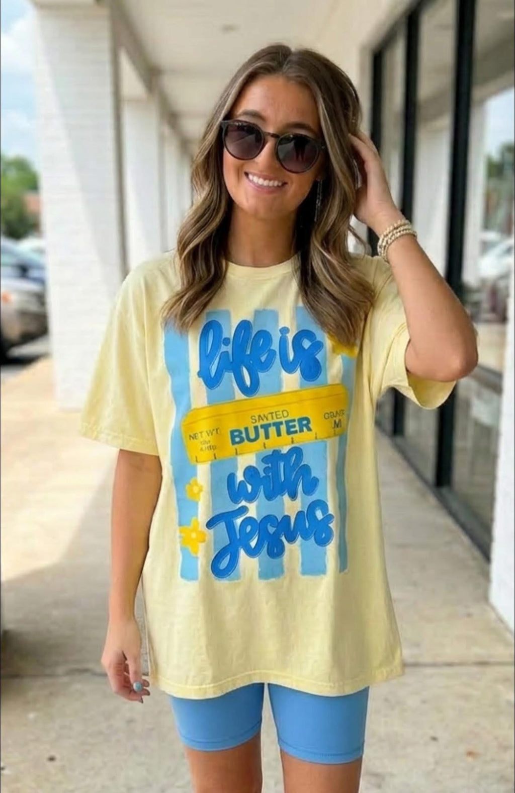 Life is Butter with Jesus - Banana Tee