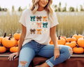 FALL MULTI COLOR COQUETTE BOW - NAUTRAL TEE
