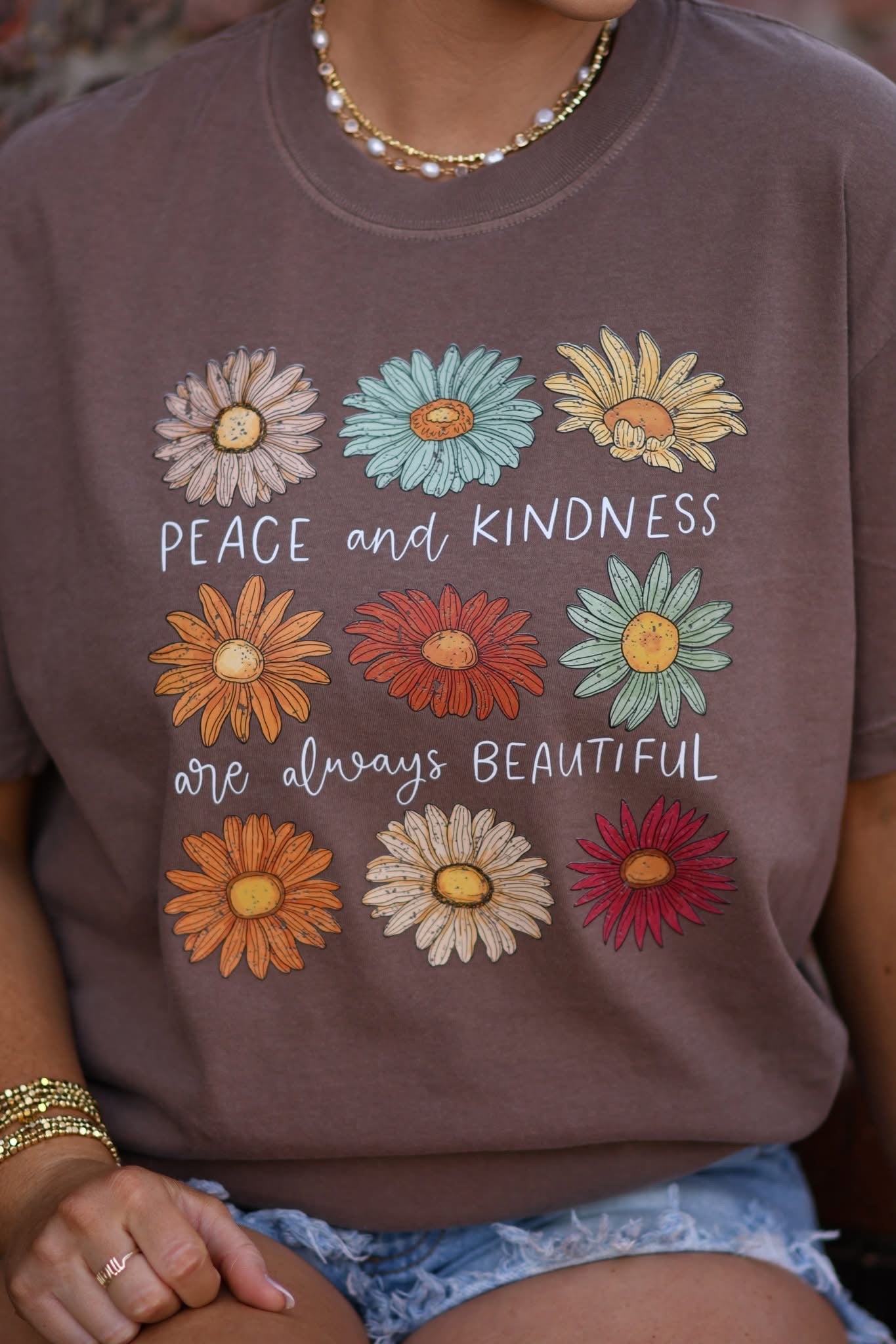 PEACE & KINDNESS - ESPRESSO TEE