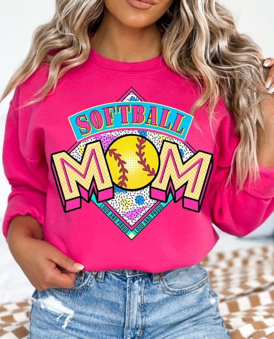 Softball Mom Pink Crewneck