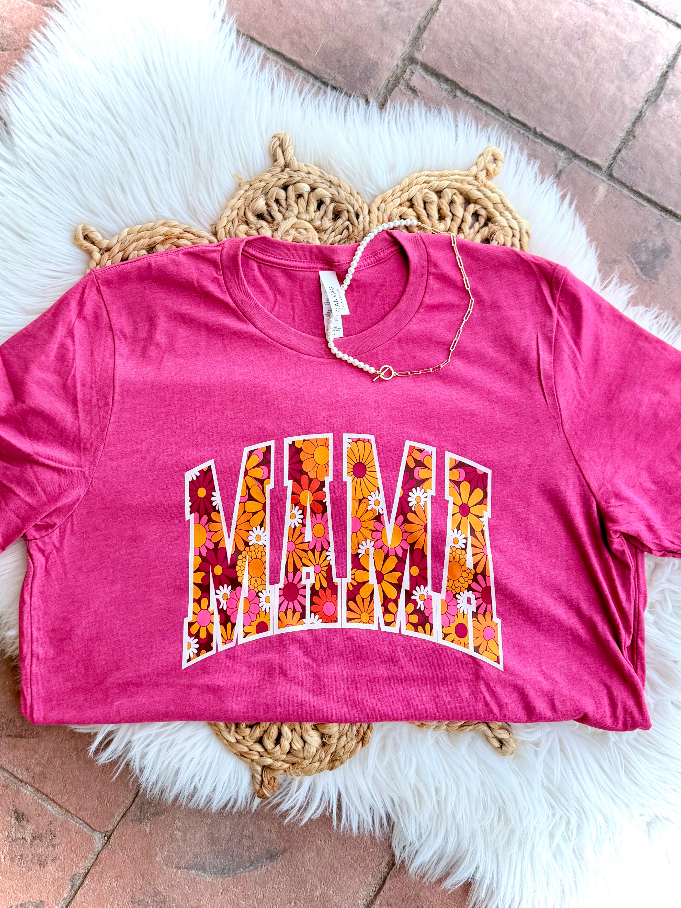 Raspberry Floral Mama - Tee