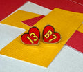 Taylor & Travis Heart KC Themed Earrings
