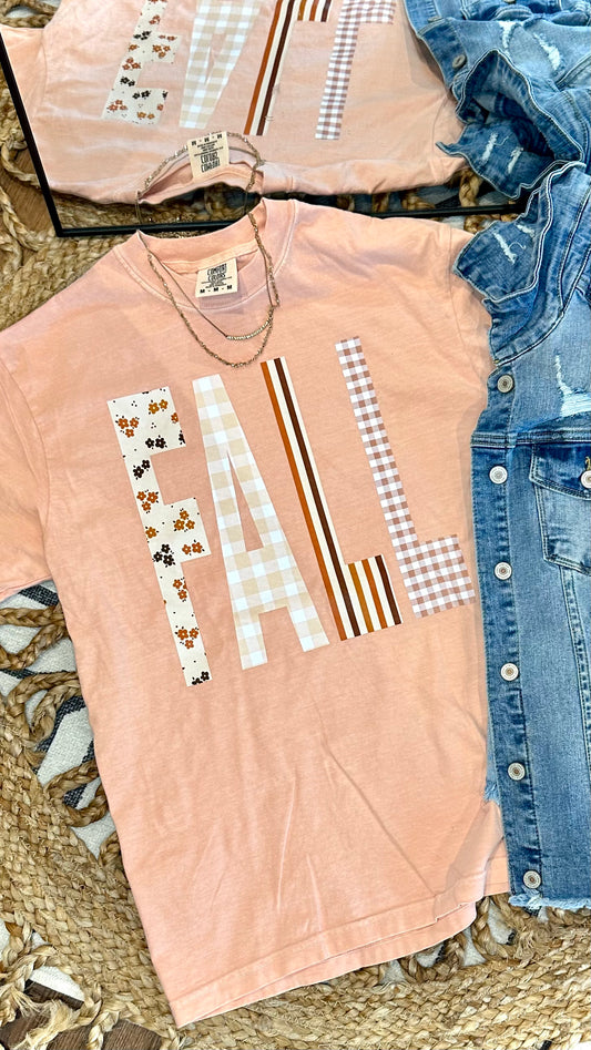 BLOCK FALL - PEACHY TEE