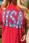 Distressed Star USA - Red Tee