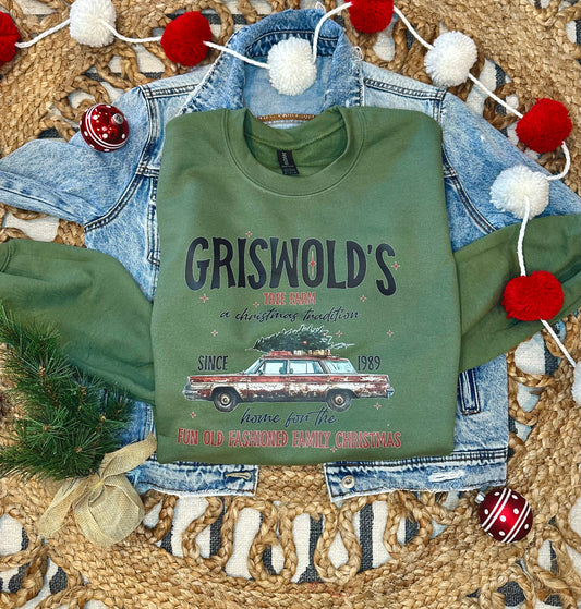 GRISWOLD'S TREE FARM - OLIVE CREWNECK