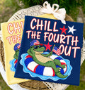 Chill the Fourth Out, Alligator with Flag - Navy Tee