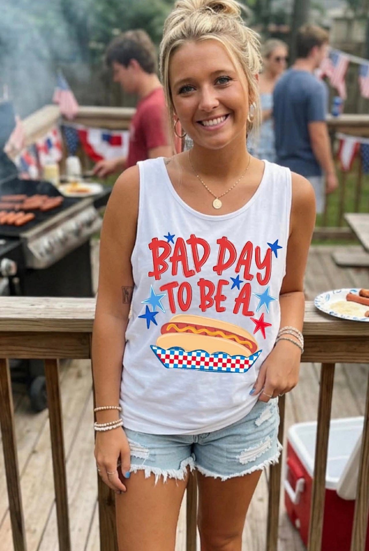 Bad Day to Be a Hotdog - White **TANK TOP**