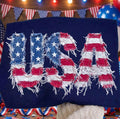 Faux Patchwork USA - Navy Blue Tee