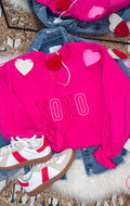 Embroidered XOXO - Heliconia Crewneck