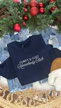 Embroidered Homebody Club - Navy Crewneck