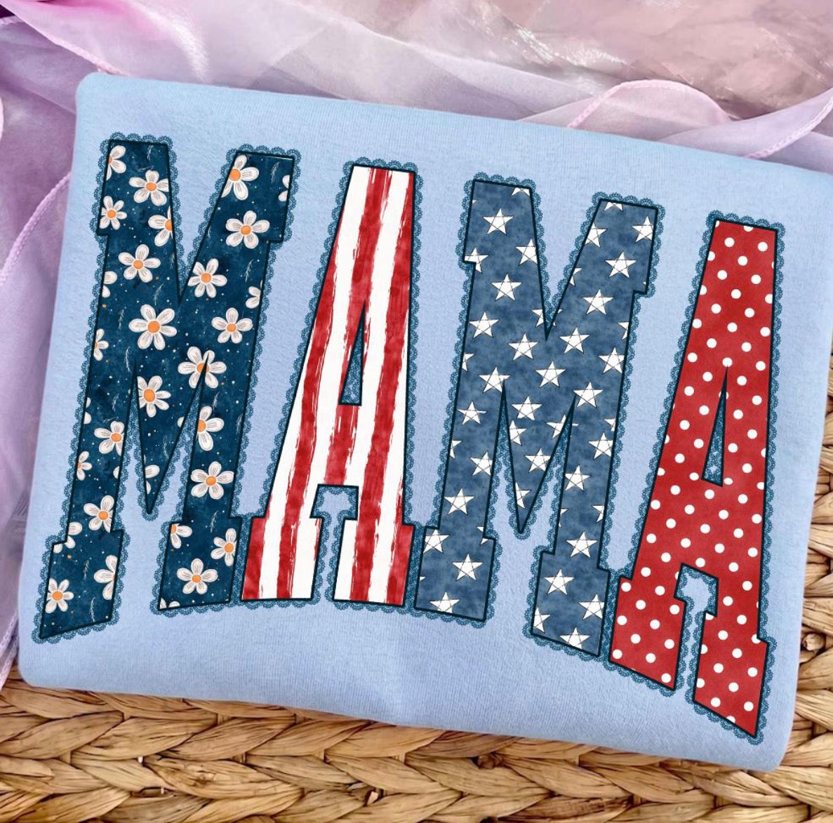 Patriotic Mama - Denim Tee