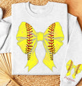 CUSTOM SOFTBALL COQUETTE BOW - ASH CREWNECK
