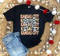 REPEAT KANSAS CITY WITH CHECKERED COQUETTE BOW - BLACK TEE