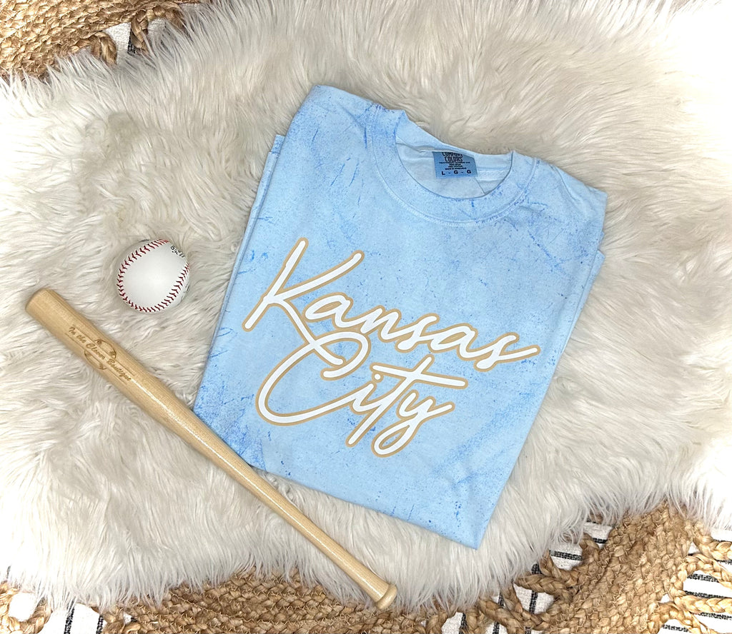 GOLD KANSAS CITY SCRIPT - BLUE COLOR BLAST