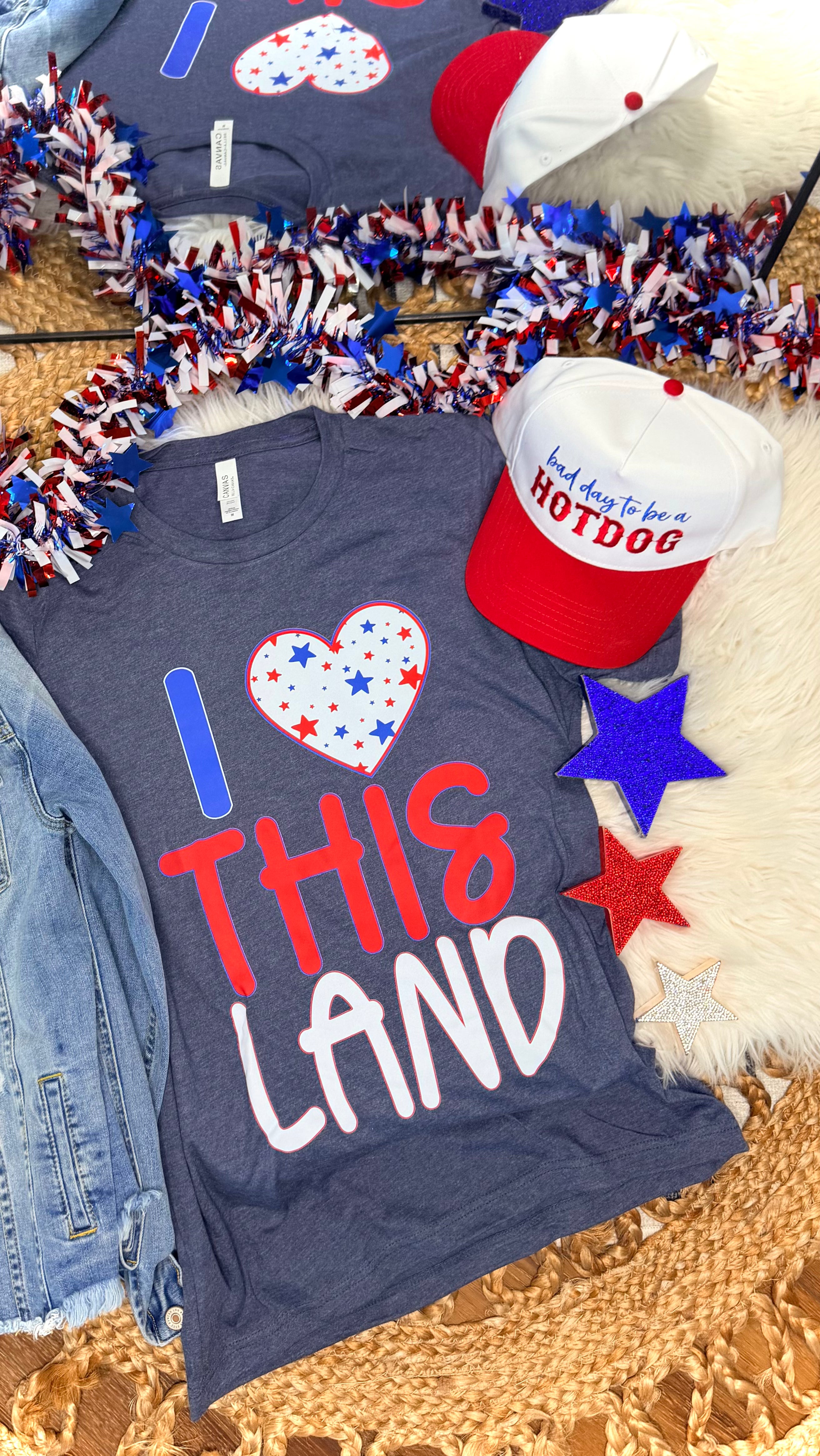 I ❤️ This Land - Heather Navy Tee