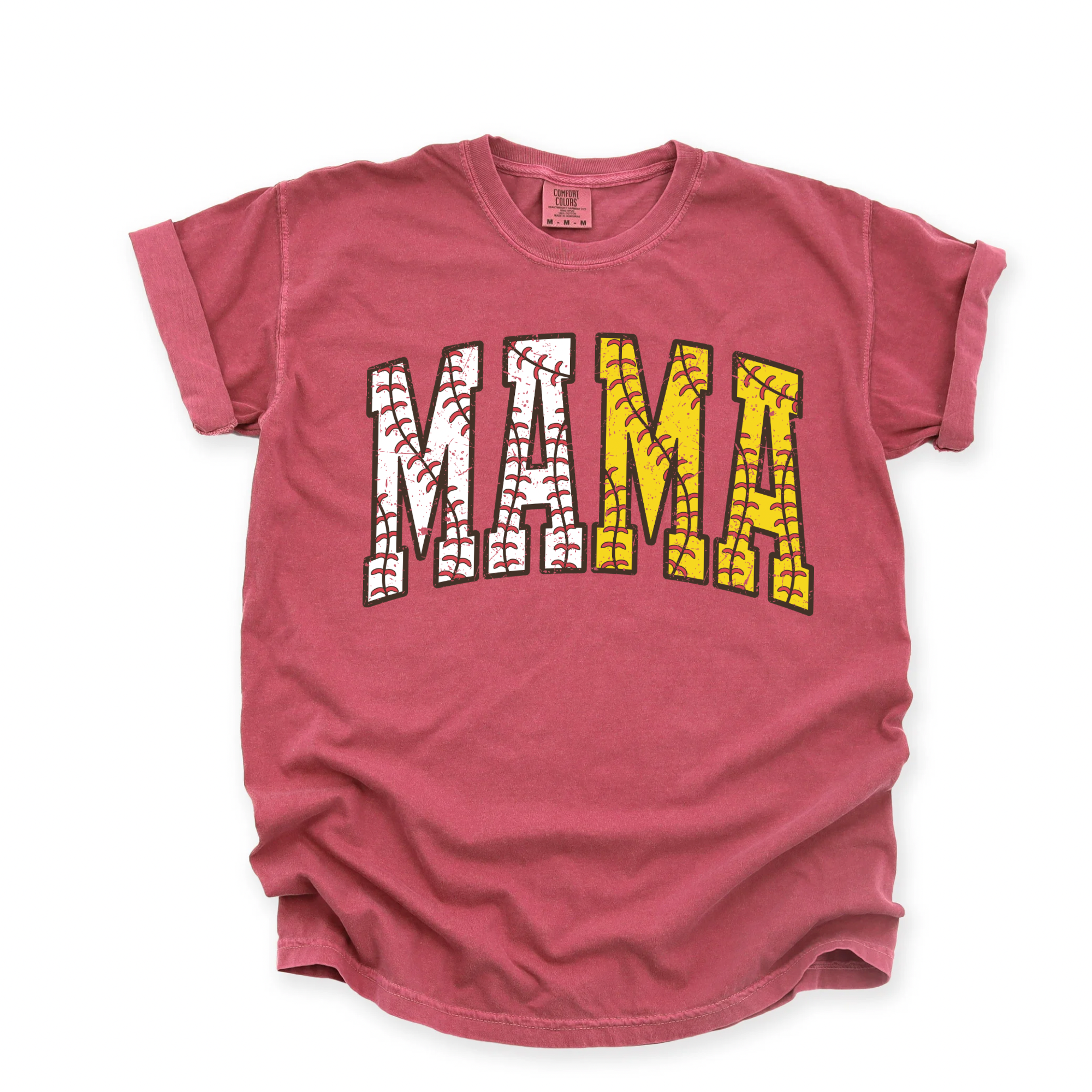 BASEBALL/SOFTBALL MAMA LACE - CRIMSON TEE