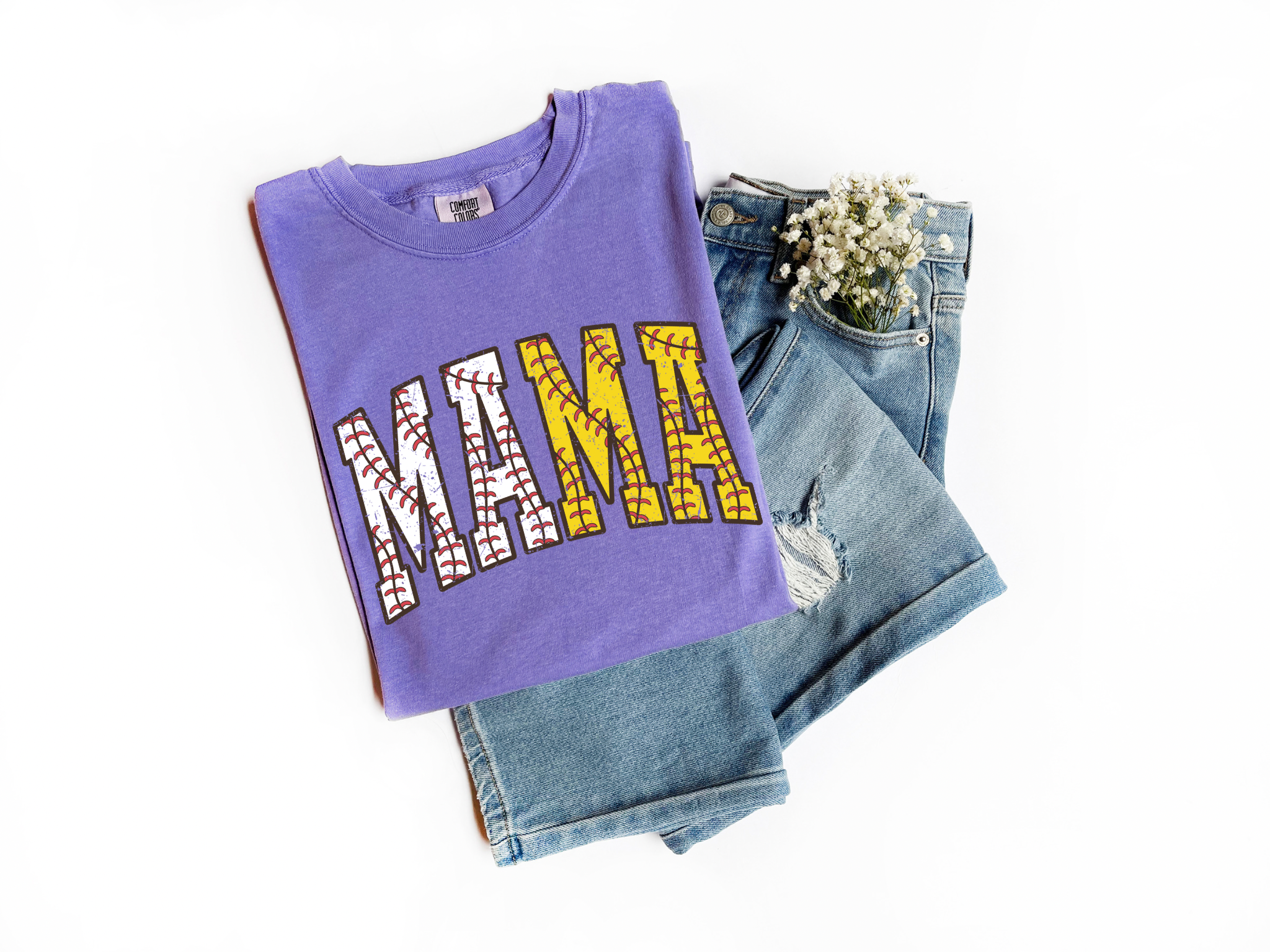 BASEBALL/SOFTBALL MAMA LACE - VIOLET TEE