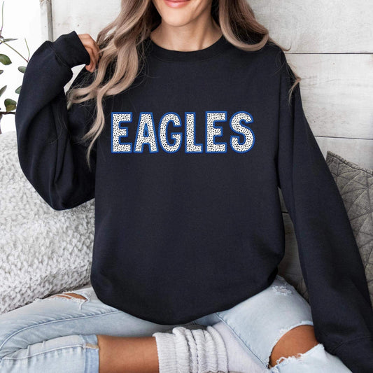 Eagles Blue Faux on Black