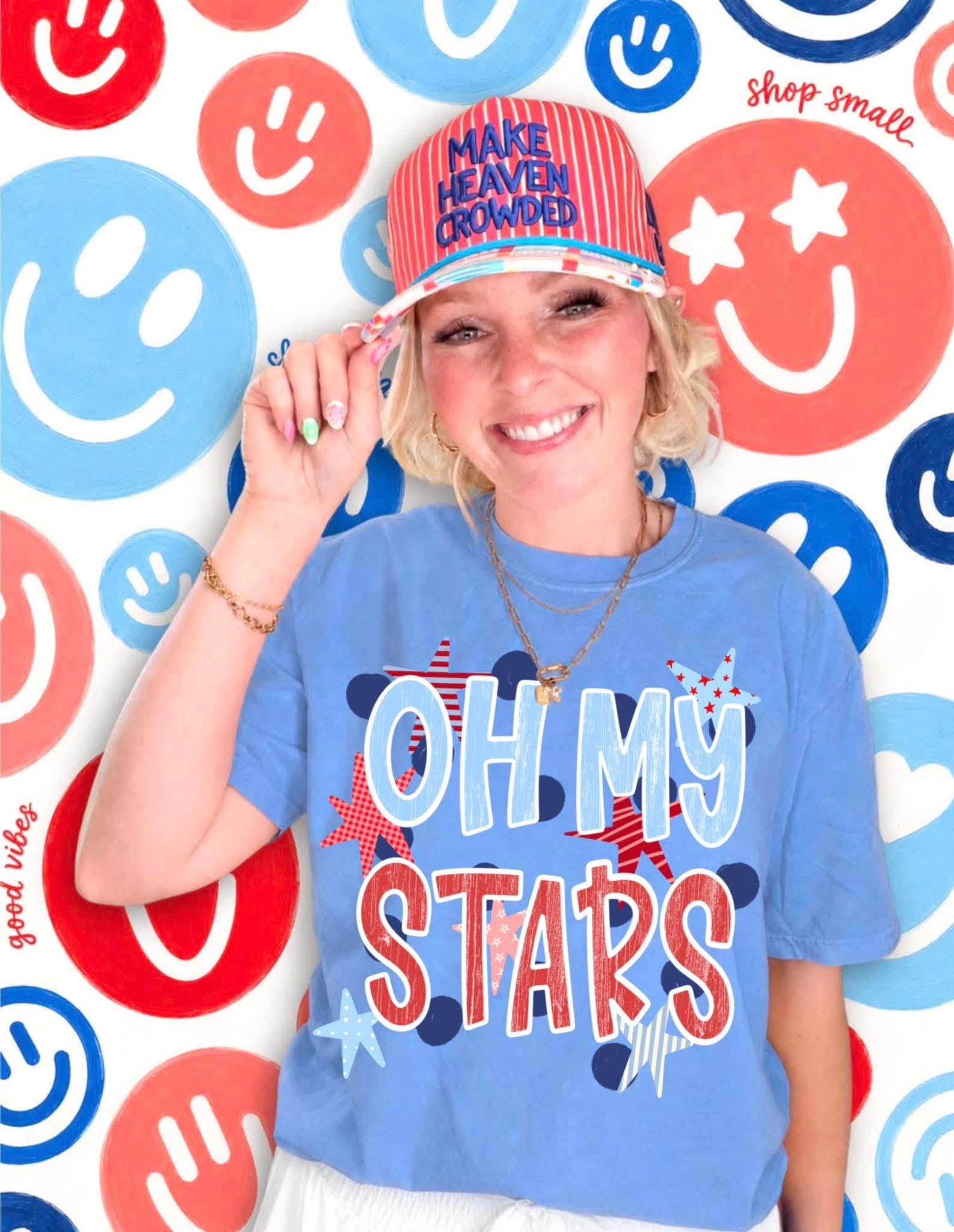 Oh My Stars Collage -  Denim Tee